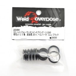 OD High Performance Twin Spring 1.2-2060 1.2 6 coil 20mm w/ Helper Spring 2 pcs Black