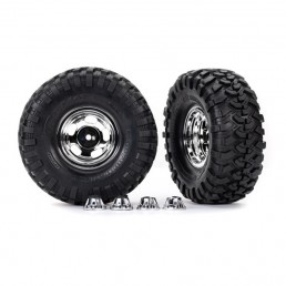 TRX-4 Pre-Glued 2.2inch Canyon Trail Tires 2 pcs w/ Chrome Slotted Mag Rim