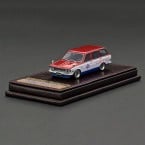 1/64 Datsun Bluebird 510 Wagon Red White Blue Resin Scale Model Car