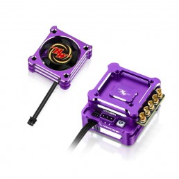 XERUN XD10 PRO Drift Sensored Brushless ESC w/Acuvance FLEDGE 10.5T Brushless Motor Purple w/ Cooling Fan